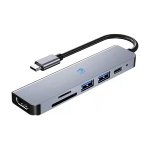 XLT USB C HUB 6-in-1 Type C to HDMI 4K Adapter Space Grey